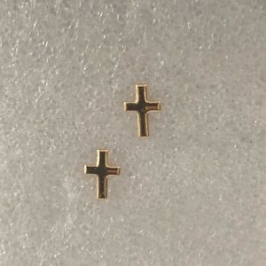 10k Yellow Gold earrings - cross. NWOT